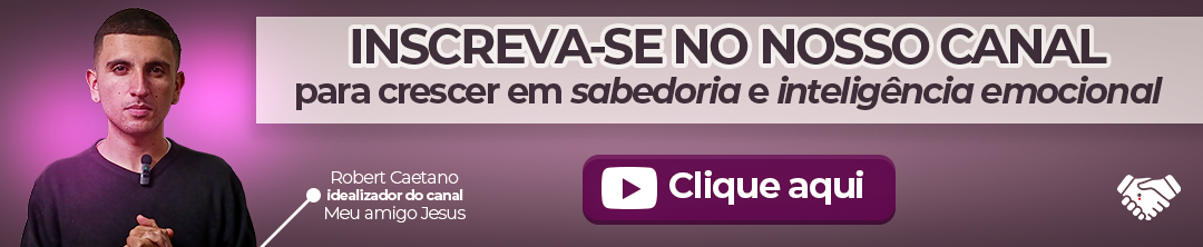 Banner roxo com Robert à esquerda do com uma faixa branca ao centro convidando você para se inscrever no canal do MAJ para crescer em sabedoria e inteligência emocional!