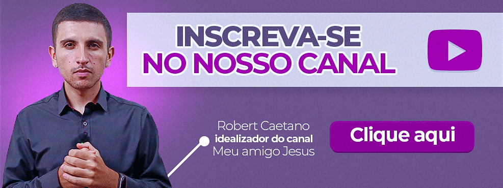 Banner roxo com Robert à esquerda do com uma faixa branca ao centro convidando você para se inscrever no canal do MAJ para crescer em sabedoria e inteligência emocional!