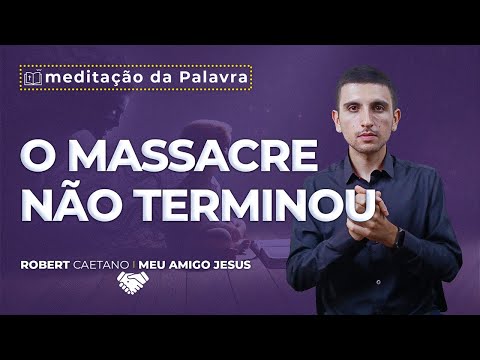 O Massacre dos Inocentes: Protegendo as Crianças e Cultivando a Fé - A imagem dessa postagem é de um Jovem usando camisa social, preta ou marsala, num fundo de parede branca. E ele está gesticulando sobre a meditação com legendas aparecendo na imagem voltadas para a seguinte palavra-chave: "o massacre dos inocentes"