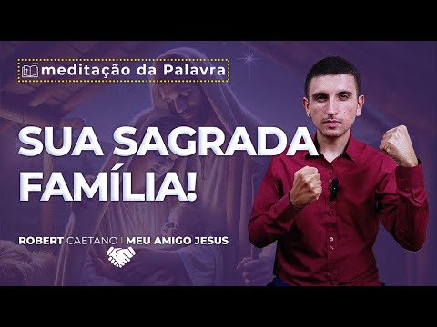 Tornando a Sua Família Sagrada: A Presença de Jesus no Lar - A imagem dessa postagem é de um Jovem usando camisa social, preta ou marsala, num fundo de parede branca. E ele está gesticulando sobre a meditação com legendas aparecendo na imagem voltadas para a seguinte palavra-chave: "tornar a família sagrada"